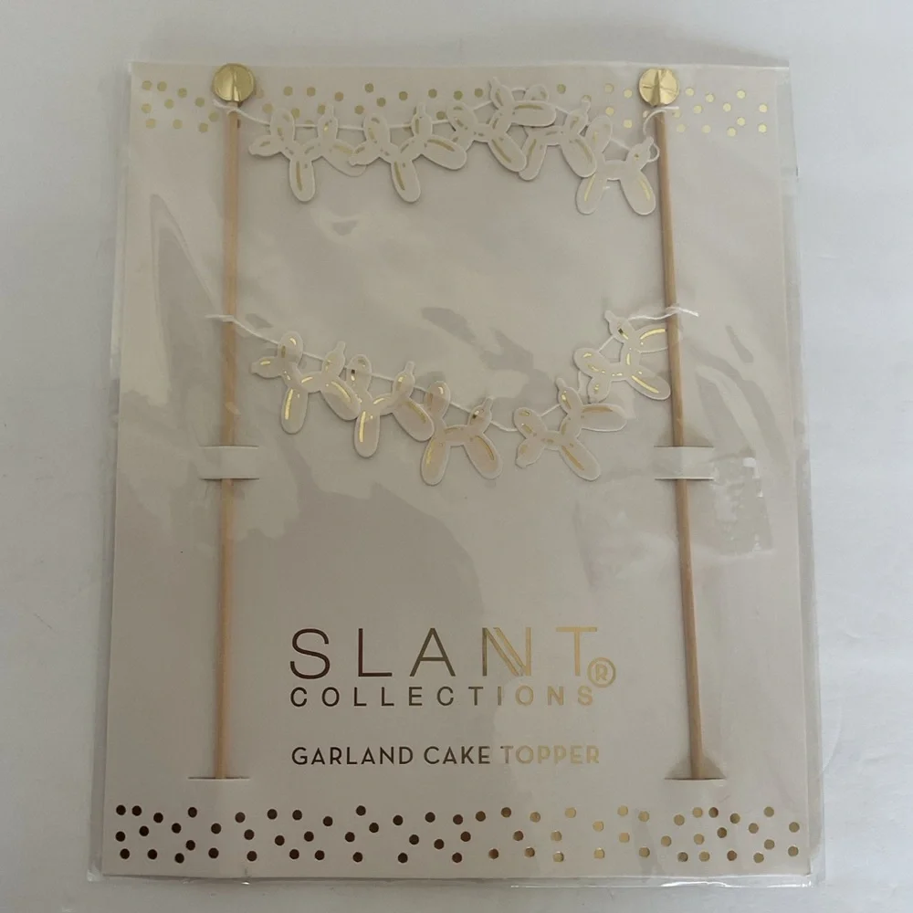 SLANT balloon Dog Garland Cake Topper NWT